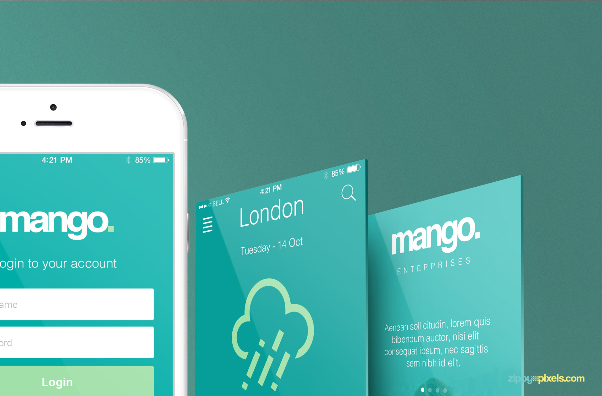 Download Mockup app screen e web