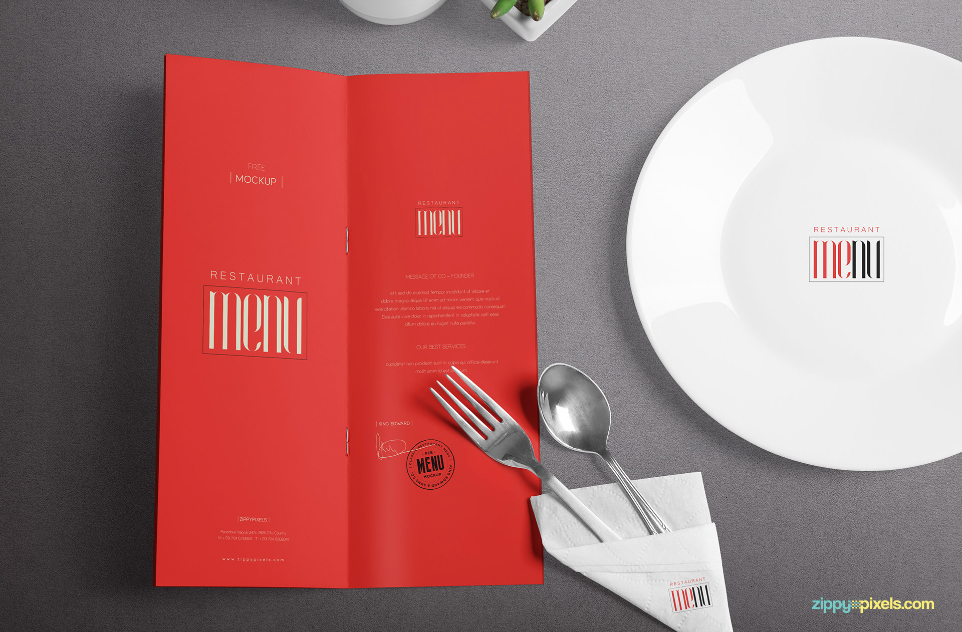 Download Mockup Menu de restaurante