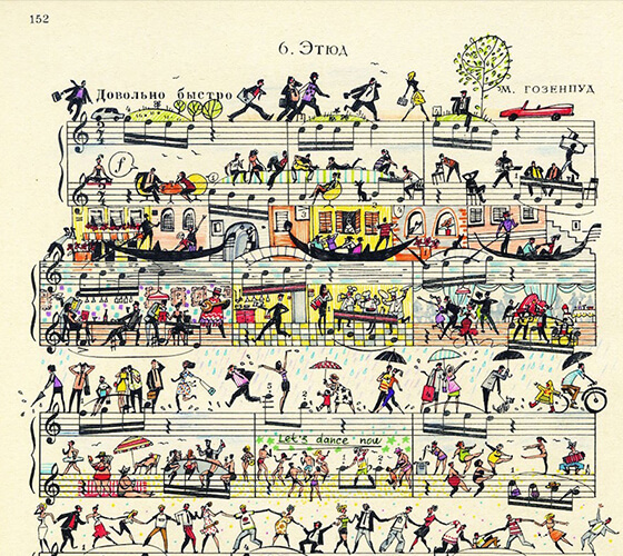 Minúsculas Ilustrações em partituras russas