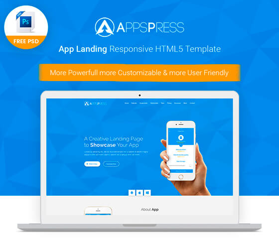 Template de landing page AppsPress