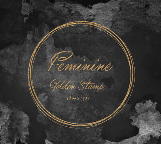 Kit Logo Feminine Golden Stamps