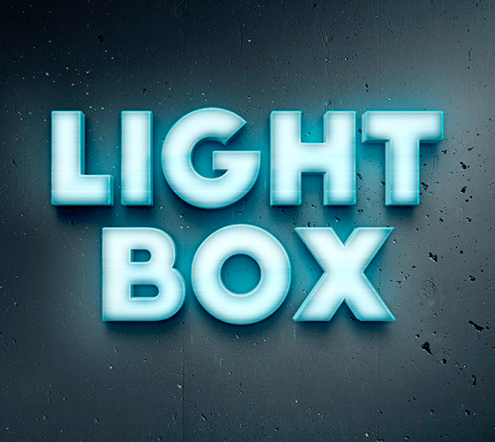 Efeito de texto Light Box