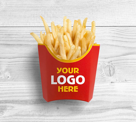 Mockup embalagem de batata frita