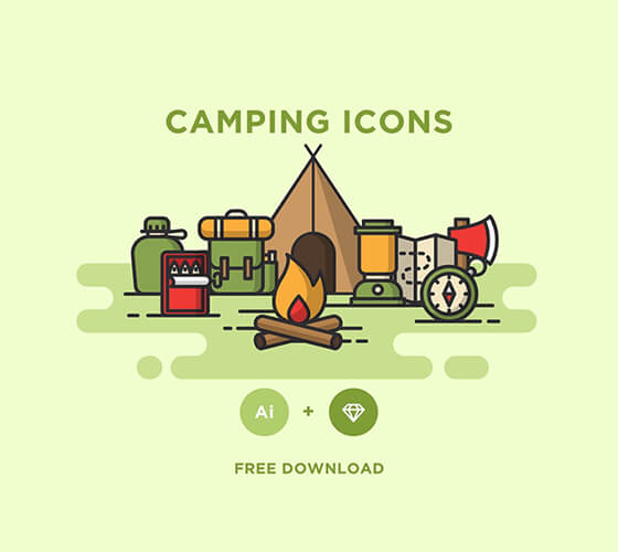 Ícones de acampamento