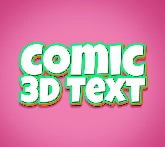 Efeito de texto Comic 3D