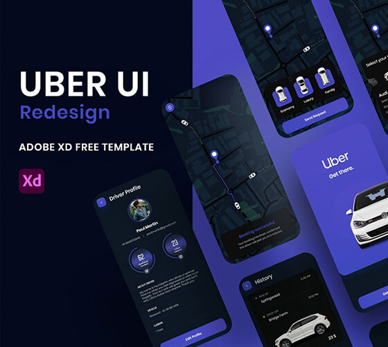 Uber UI redesign concept Adobe XD