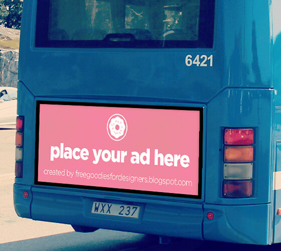 Mockup publicidade em ônibus