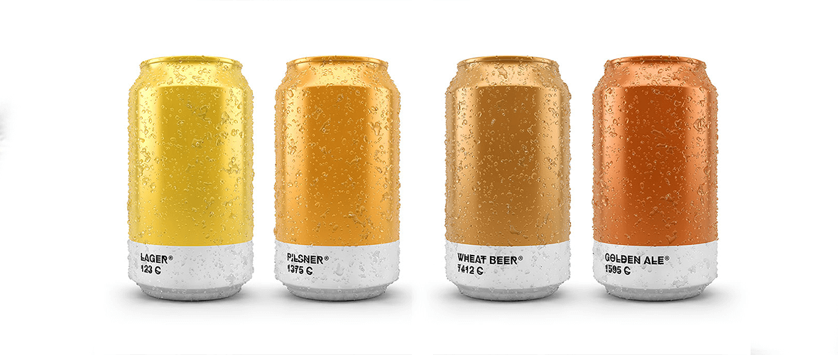 Designer cria embalagens de cerveja com o pantone da cor dela