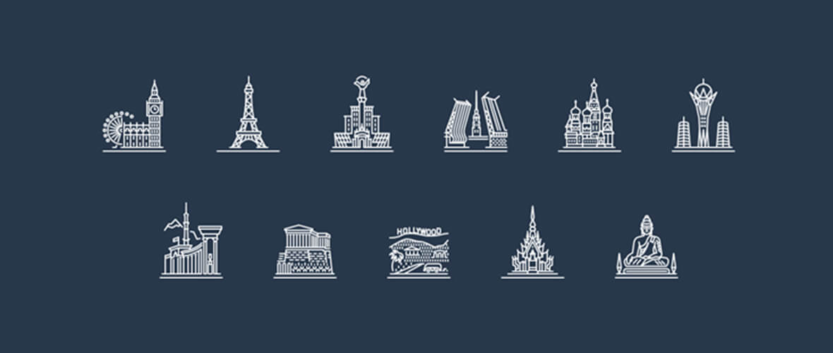 Cidades em ícones