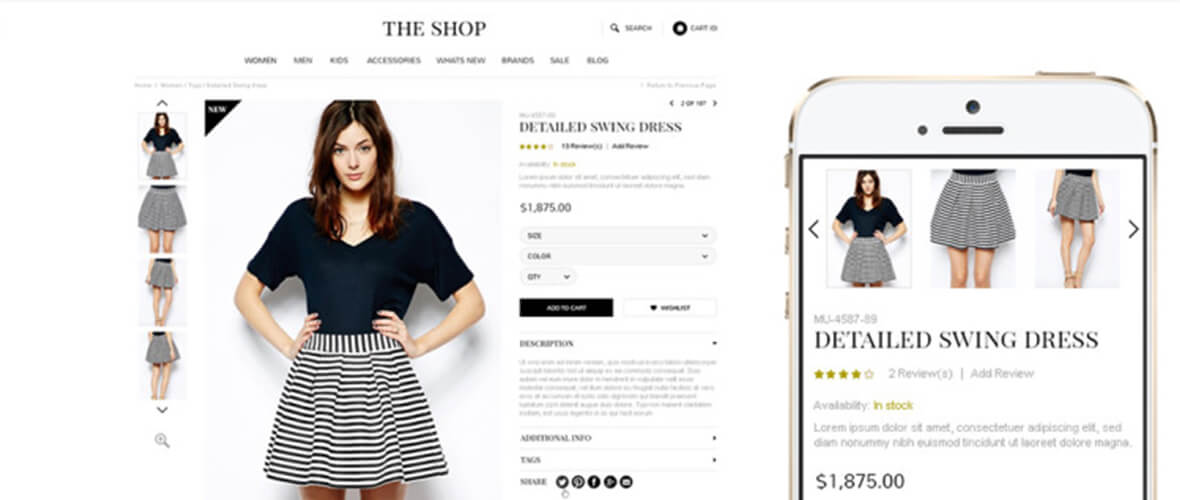 The Shop Template para e-commerce