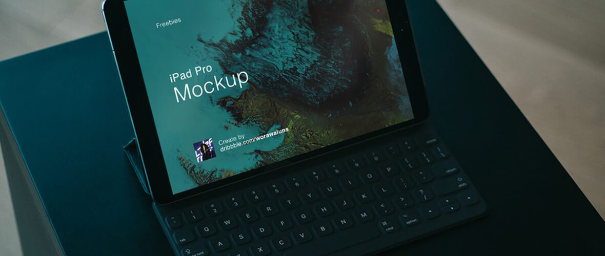 Mockup iPad Pro com teclado