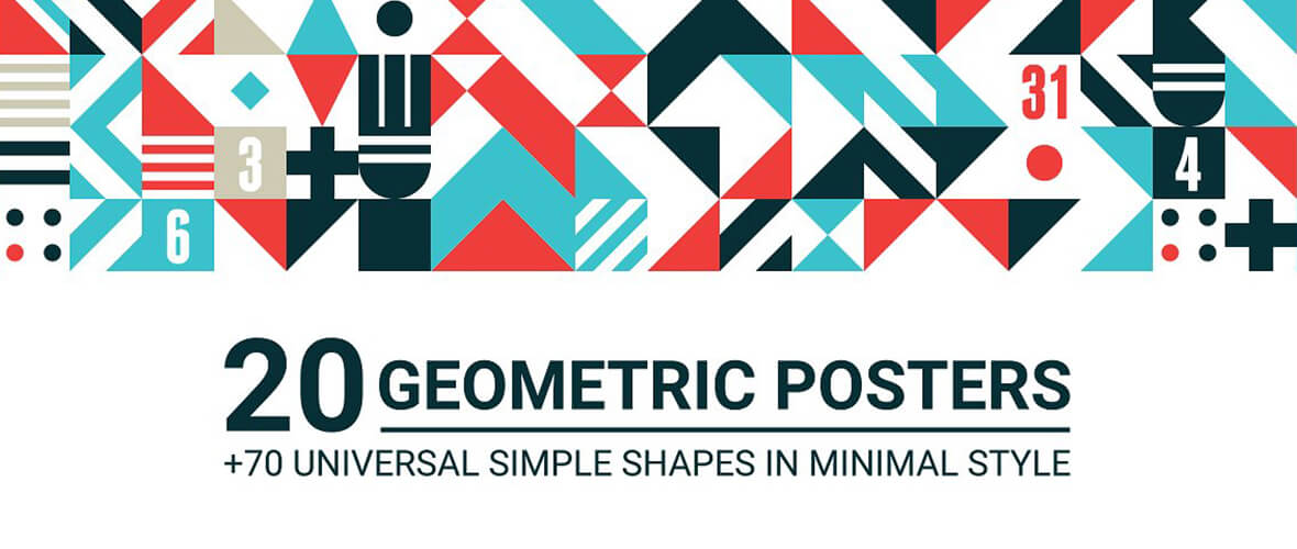 20 cartazes geométricos e 70 shapes
