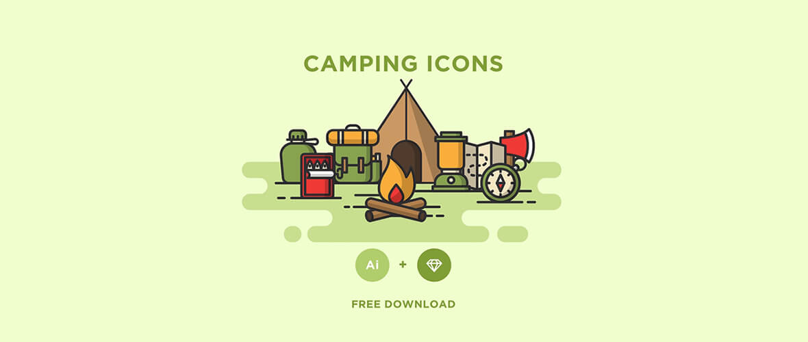 Ícones de acampamento