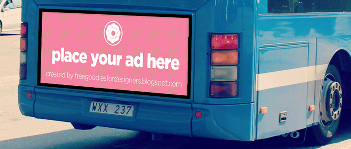 Mockup publicidade em ônibus