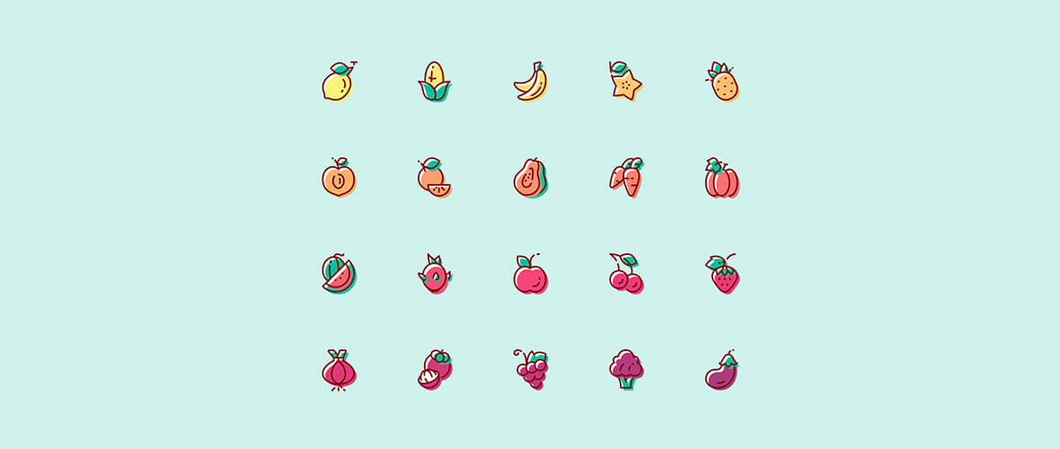 Ícones de frutas #2